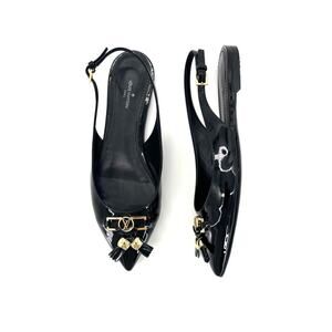 Louis Vuitton Insider Flat Slingback LV Monogram Patent Leather Flats Shoes 37.5